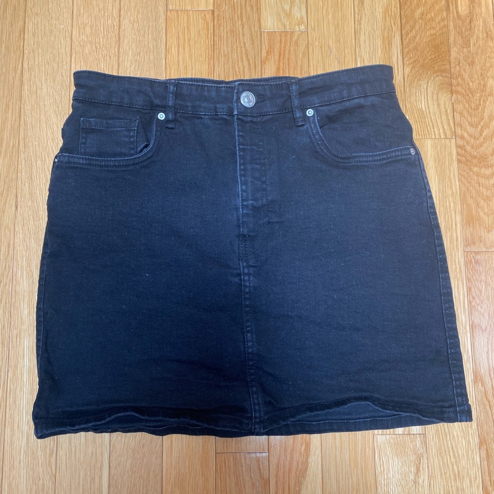 Black Denim Miniskirt from Zara in Size Large